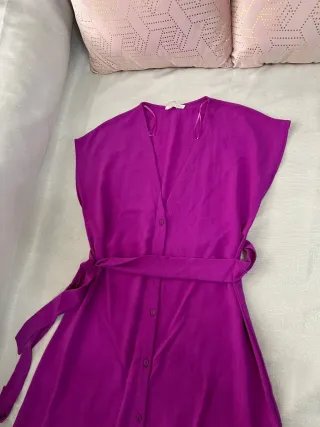 Vestido Zara morado con cinturón