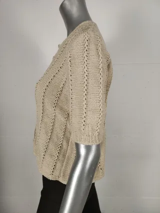 Cardigan donna lavorato a maglia beige