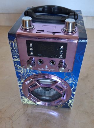 Altaveu /altavoz bluetooth amb ràdio + 2 micròfons