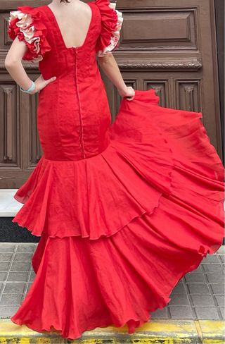 Traje Flamenca Talla 38 como color coral