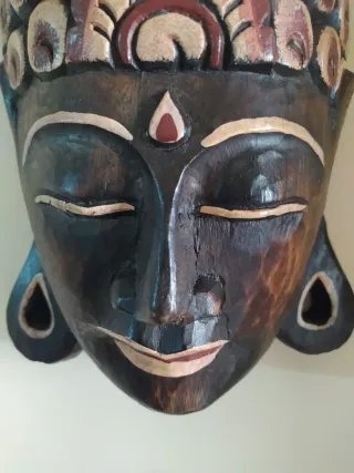 Buda Madera Tallado Zen Decoración