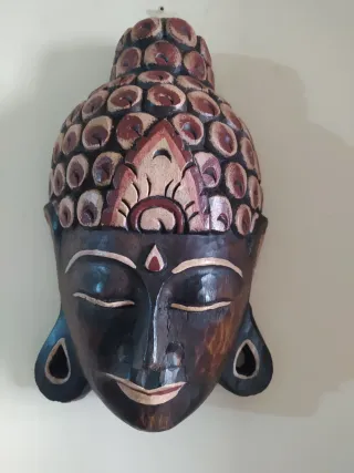 Buda Madera Tallado Zen Decoración