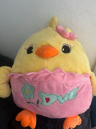 Peluche pollito rosa y amarillo