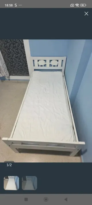 Cama infantil blanca IKEA