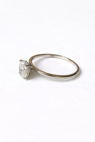Anillo Diamante Oval 1ct Oro Blanco 14k