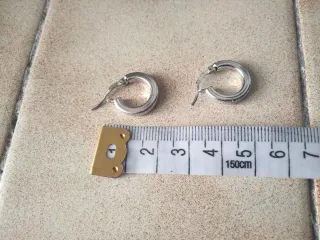 Pendientes de plata en forma de aro.