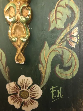 Placa de madeira antiga