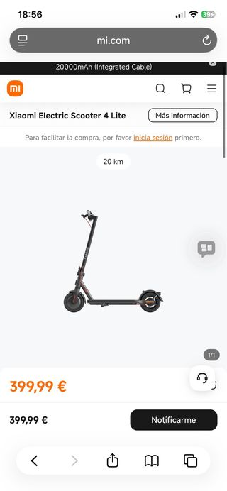 Xiaomi Electric Scooter 4 Lite EU com GARANTÍA