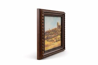 Cuadro Vintage Paisaje Original Marco Madera