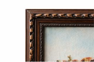 Cuadro Vintage Paisaje Original Marco Madera