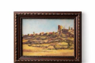 Cuadro Vintage Paisaje Original Marco Madera