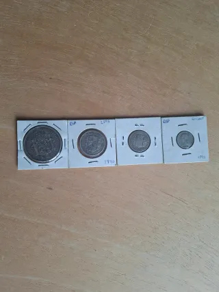 4 Monedas Plata – 5, 2, 1 Peseta y 50 Céntimos
