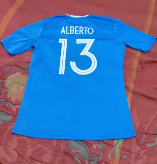 Camiseta Joma Azul y Blanca Talla S adulto