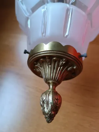 Lámpara Francesa Vintage Bronce y Cristal