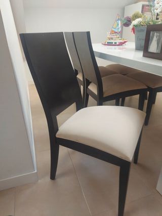 Sillas de comedor madera wengue (6 unidades)