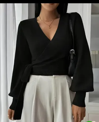 Chaqueta cruzada con lazada