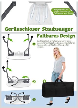 Mesa Manicura Portátil con Ruedas