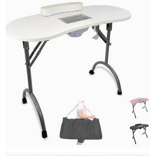 Mesa Manicura Portátil con Ruedas