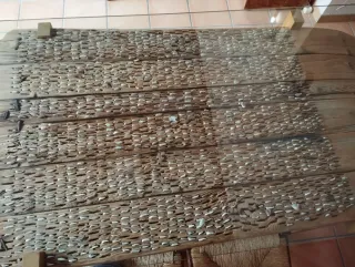 Mesa de trillo madera y cristal