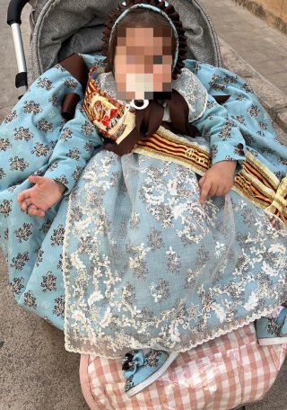 Traje Vestido Fallera Niña 1-3 años Azul