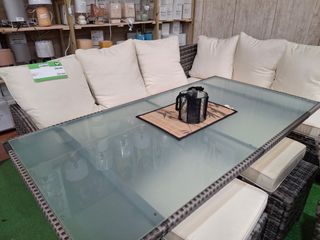 Conjunto Rinconera y Mesa Ratán Terraza jardin