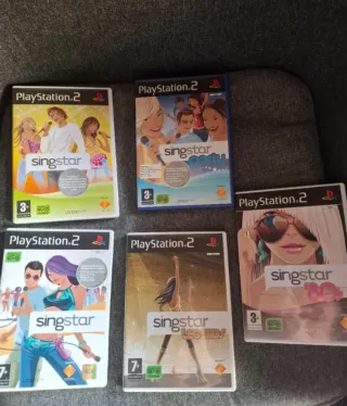 Lote 5 Juegos Singstar + 3 Micrófonos PS2