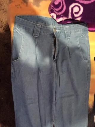 Pantalón vaquero ancho azul
