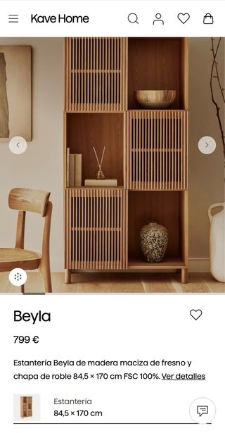 Estantería Kave Home Madera Roble