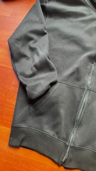 Felpa Zip con Cappuccio Nera, Taglia M