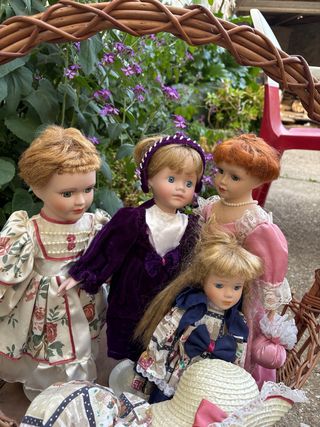 Lote 4 Muñecas Porcelana vintage