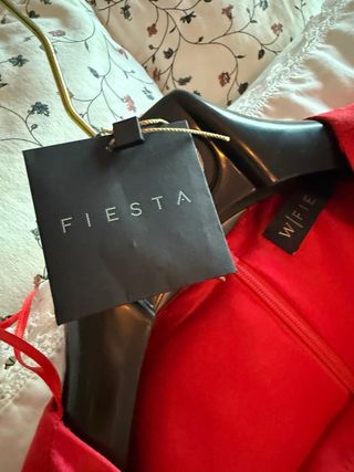 Vestido Fiesta Rojo Volantes T. S