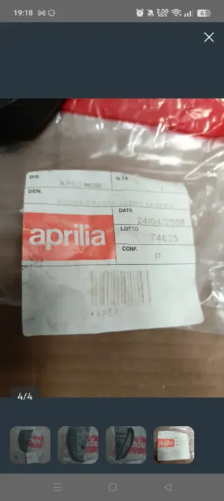 Reposapiés trasero izq Aprilia Sonic