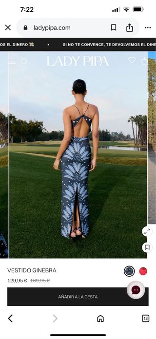 Vestido de fiesta azul talla M