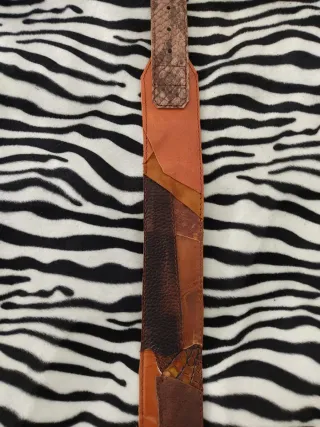 Correa patchwork 100% cuero guitarra bajo