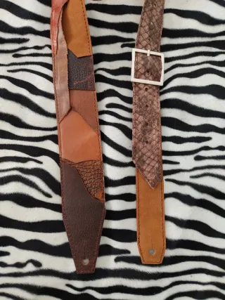 Correa patchwork 100% cuero guitarra bajo