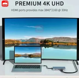 Hub USB C 11 en 1: 4K HDMI VGA LAN Audio USB A