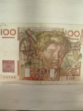 Billete 100 Francos Franceses 1946 circulado
