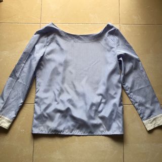 Blusa elegante rayas azul y blanco
