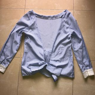 Blusa elegante rayas azul y blanco