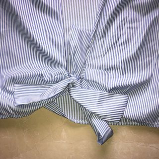 Blusa elegante rayas azul y blanco