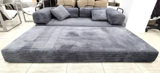 Sofá Cama Gris Corduroy Nuevo