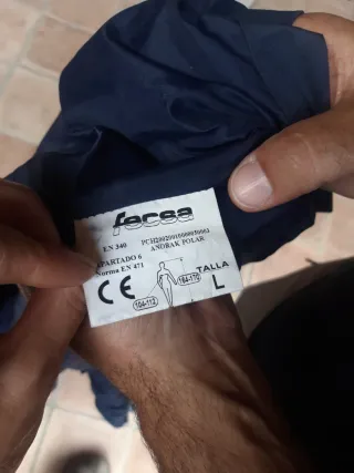 Parka de trabajo azul con reflectantes