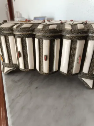 Caja joyero artesanal marroquí hueso