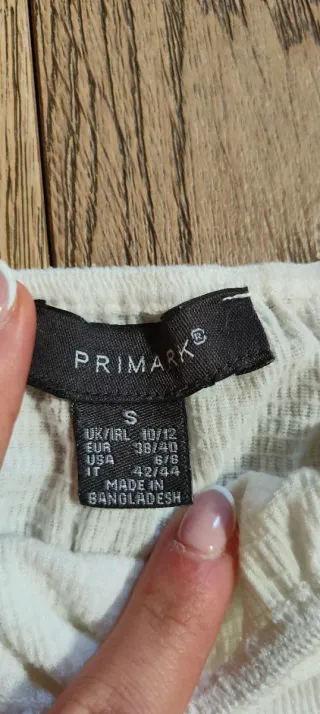 Top corto bianco a manica corta ragazza Primark