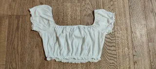 Top corto bianco a manica corta ragazza Primark