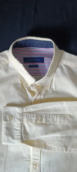 Camisa Zara Hombre Beige