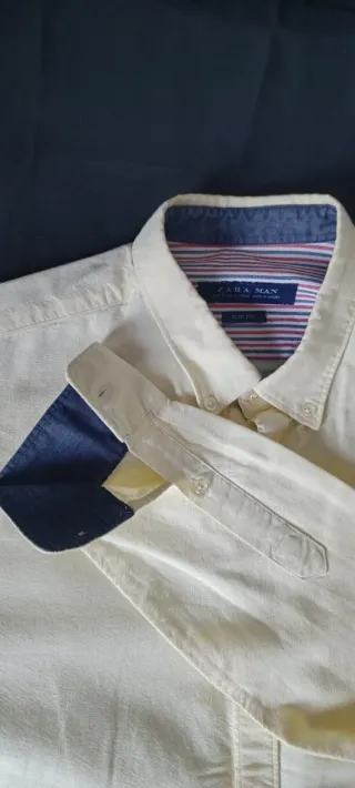 Camisa Zara Hombre Beige