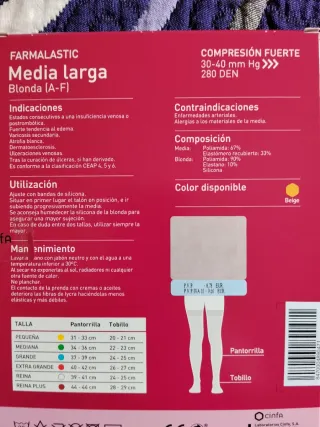Medias de compresión Farmalastic Beige Talla Única