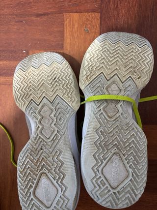 Zapatillas Nike grises con cordones verdes