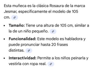 Muñeca Rosaura Habladora 105cm